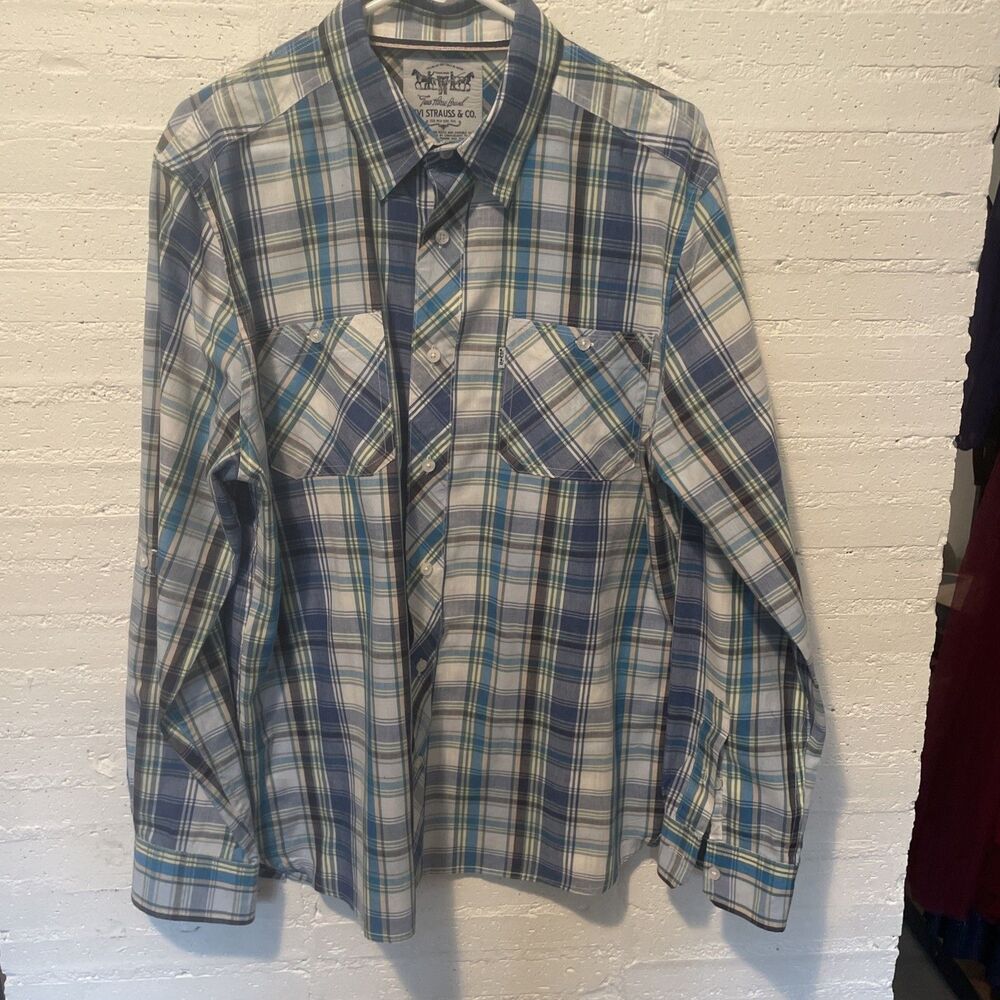 Levi's Strauss & Co.men’s Two Horse Brand Western Plaid Button Down, Large